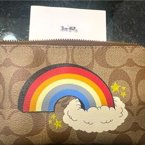 Coach wrist wallet with rainbow